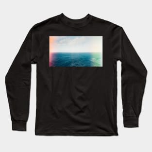 Blue Ocean and Sky Shot on Film With Light Leaks Long Sleeve T-Shirt